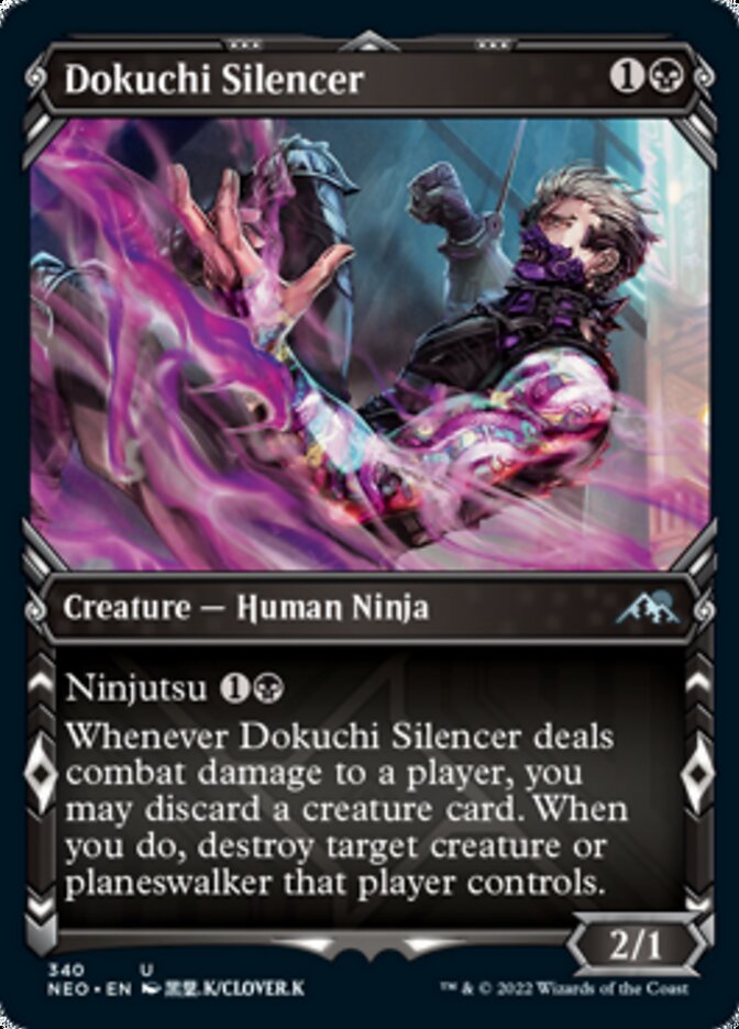 Dokuchi Silencer (Showcase Ninja) [Kamigawa: Neon Dynasty] | Lots Moore NSW