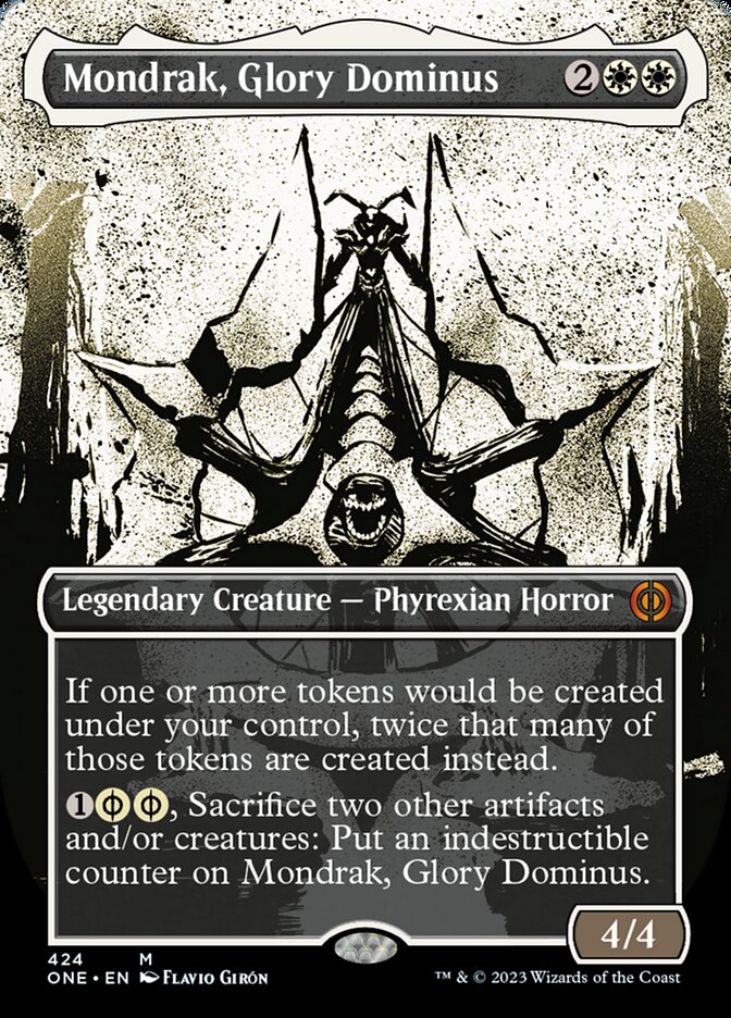 Mondrak, Glory Dominus (Borderless Ichor Step-and-Compleat Foil) [Phyrexia: All Will Be One] | Lots Moore NSW