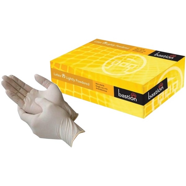 Bastion Latex Gloves Lightly Powdered Medium 100pk | Lots Moore NSW