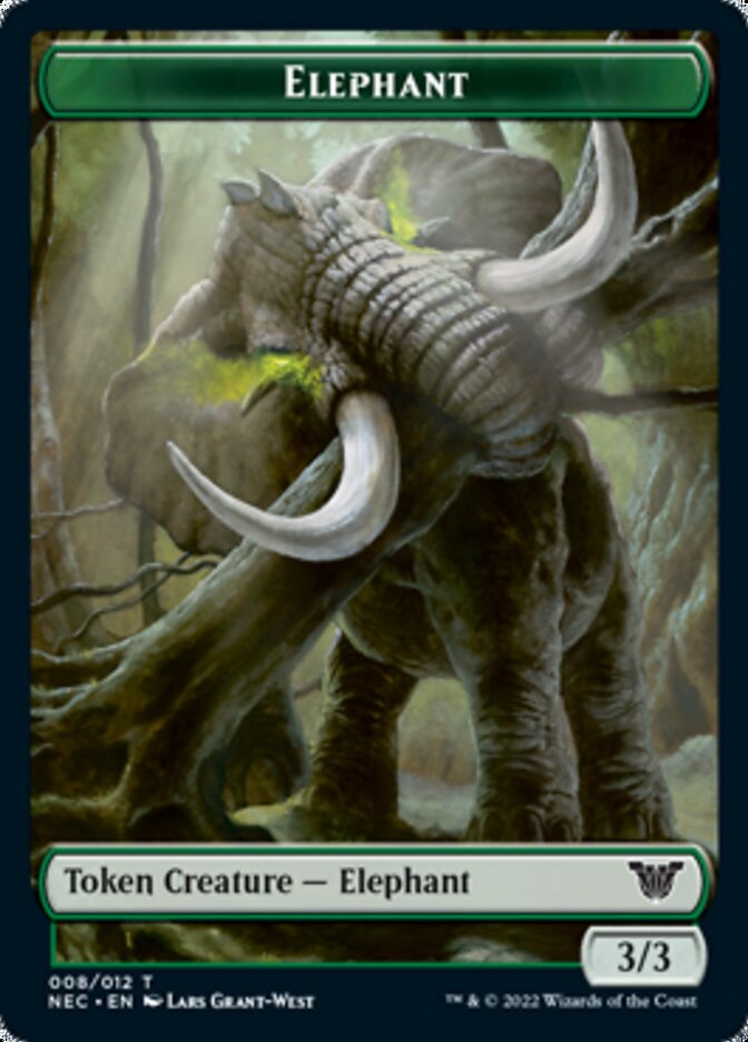 Angel // Elephant Double-sided Token [Kamigawa: Neon Dynasty Commander Tokens] | Lots Moore NSW