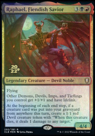 Raphael, Fiendish Savior [Commander Legends: Battle for Baldur's Gate Prerelease Promos] | Lots Moore NSW