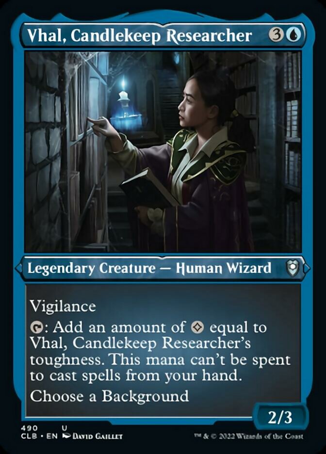 Vhal, Candlekeep Researcher (Foil Etched) [Commander Legends: Battle for Baldur's Gate] | Lots Moore NSW