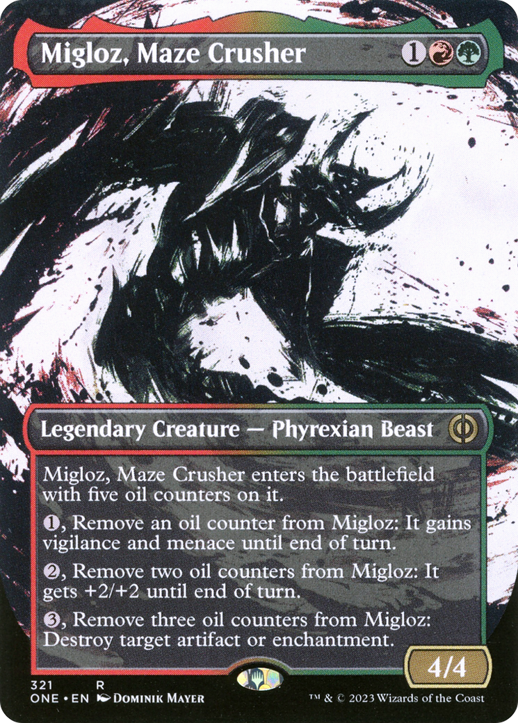 Migloz, Maze Crusher (Borderless Ichor) [Phyrexia: All Will Be One] | Lots Moore NSW