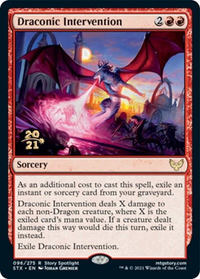 Draconic Intervention [Strixhaven: School of Mages Prerelease Promos] | Lots Moore NSW