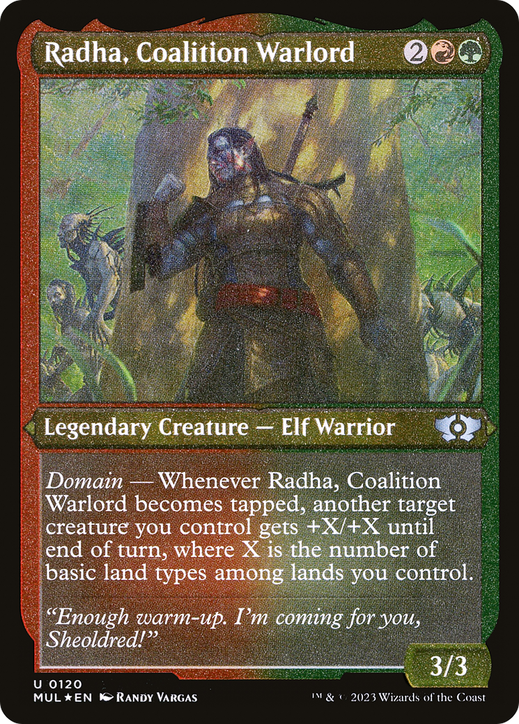 Radha, Coalition Warlord (Foil Etched) [Multiverse Legends] | Lots Moore NSW