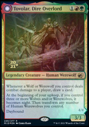 Tovolar, Dire Overlord // Tovolar, the Midnight Scourge [Innistrad: Midnight Hunt Prerelease Promos] | Lots Moore NSW