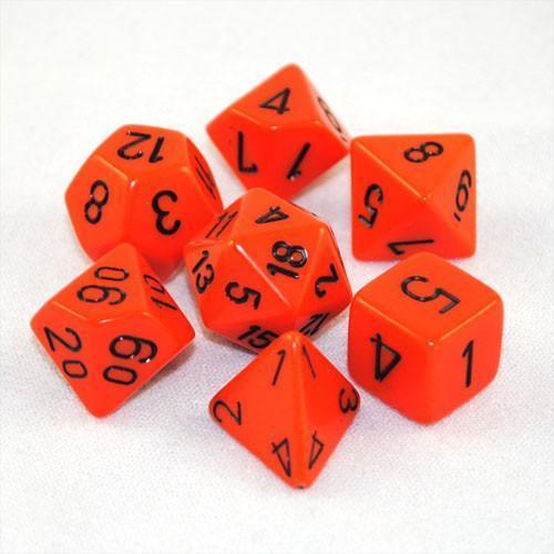 Orange/Black Opaque Polyhedral RPG Dice set CHX25403 | Lots Moore NSW