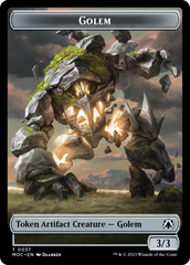 Golem // Clue Double-Sided Token [March of the Machine Commander Tokens] | Lots Moore NSW