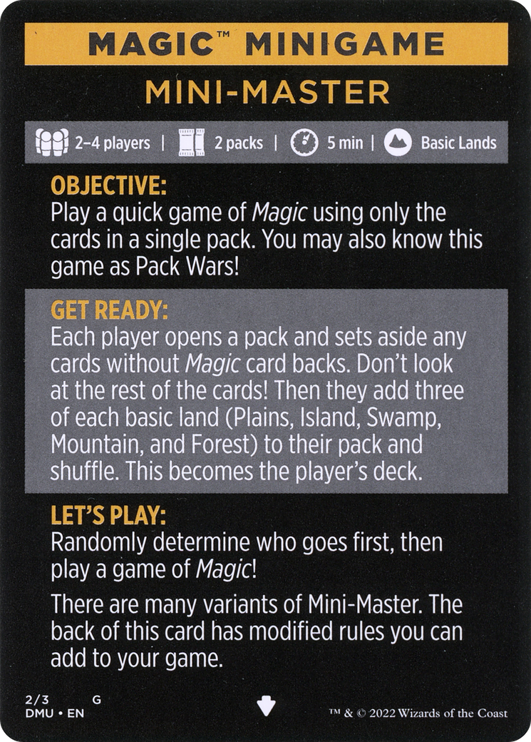 Mini-Master (Magic Minigame) [Commander Legends: Battle for Baldur's Gate Minigame] | Lots Moore NSW