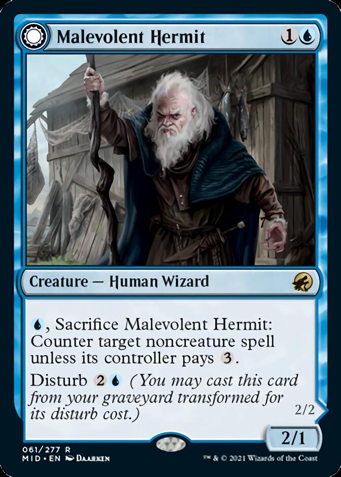 Malevolent Hermit // Benevolent Geist [Innistrad: Midnight Hunt] | Lots Moore NSW
