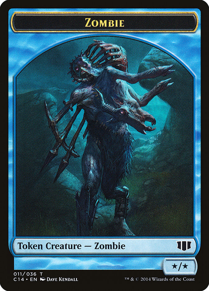 Teferi, Temporal Archmage Emblem // Zombie (011/036) Double-sided Token [Commander 2014 Tokens] | Lots Moore NSW