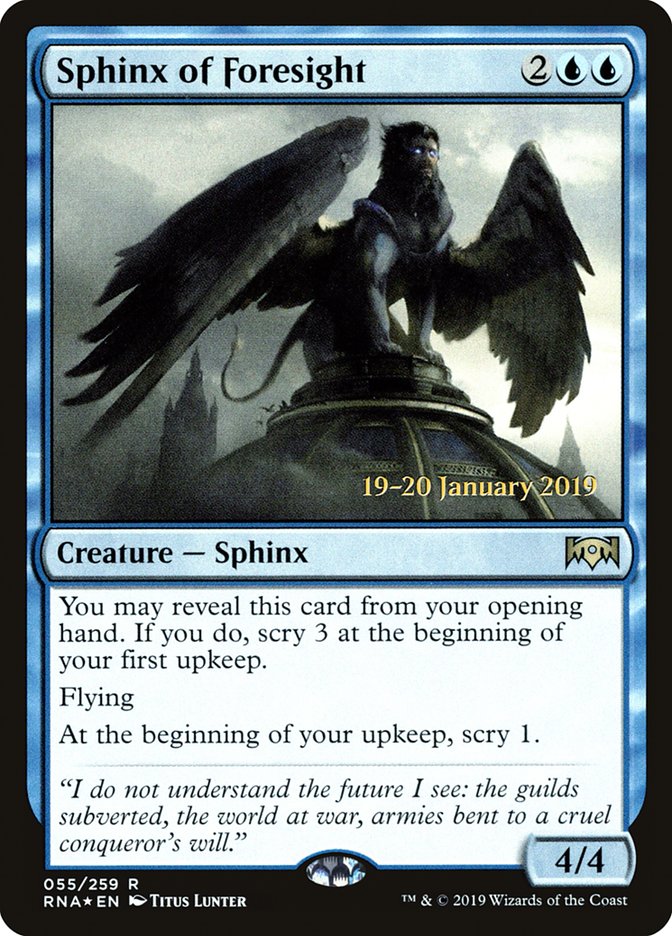 Sphinx of Foresight [Ravnica Allegiance Prerelease Promos] | Lots Moore NSW