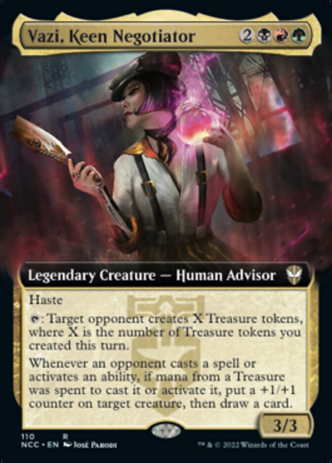 Vazi, Keen Negotiator (Extended Art) [Streets of New Capenna Commander] | Lots Moore NSW