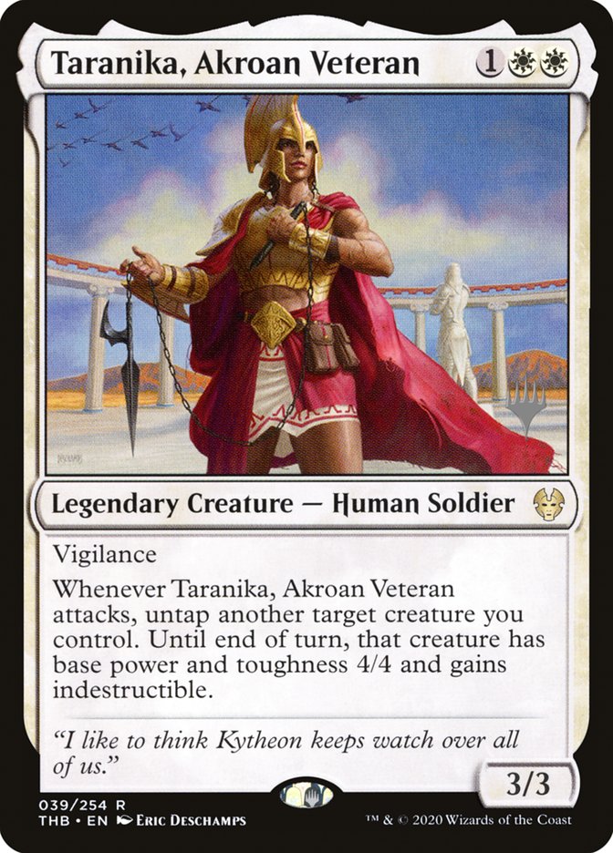 Taranika, Akroan Veteran (Promo Pack) [Theros Beyond Death Promos] | Lots Moore NSW