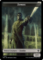 Salamander Warrior // Zombie Double-Sided Token [Murders at Karlov Manor Commander Tokens] | Lots Moore NSW