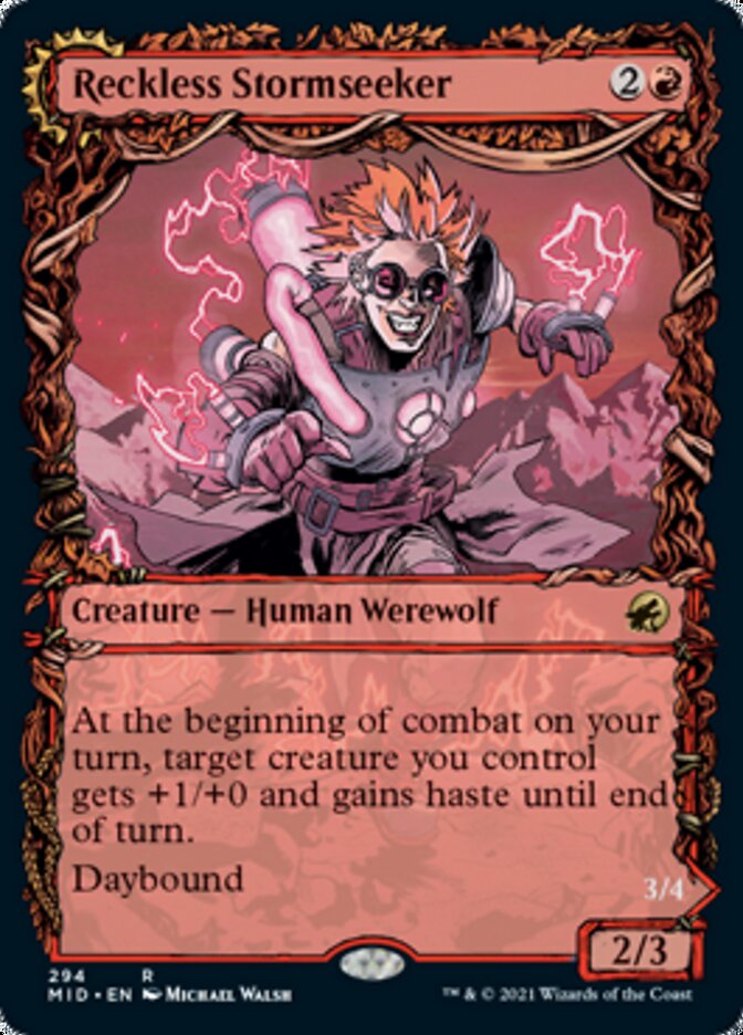 Reckless Stormseeker // Storm-Charged Slasher (Showcase Equinox) [Innistrad: Midnight Hunt] | Lots Moore NSW