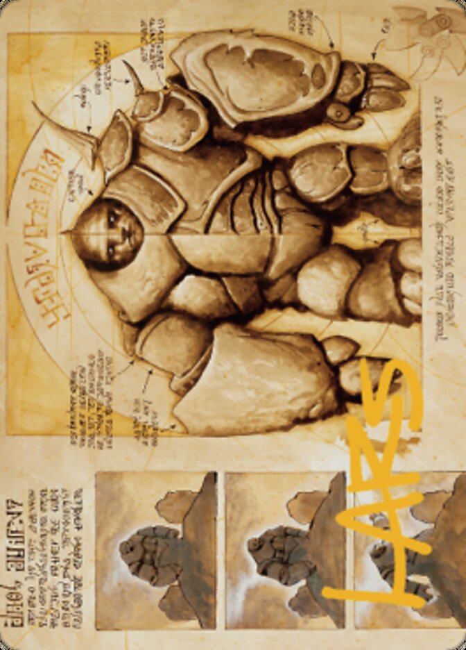 Precursor Golem Art Card (Gold-Stamped Signature) [The Brothers' War Art Series] | Lots Moore NSW