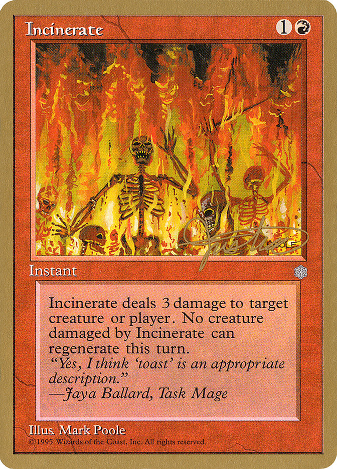 Incinerate (Mark Justice) [Pro Tour Collector Set] | Lots Moore NSW