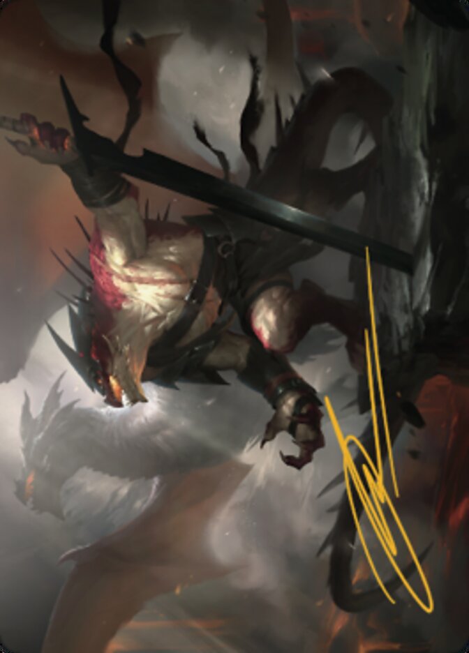 Rivaz of the Claw Art Card (Gold-Stamped Signature) [Dominaria United Art Series] | Lots Moore NSW
