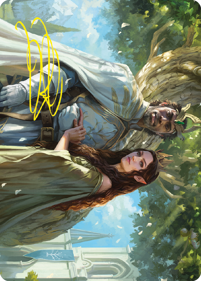 Aragorn and Arwen, Wed Art Card (Gold-Stamped Signature) [The Lord of the Rings: Tales of Middle-earth Art Series] | Lots Moore NSW