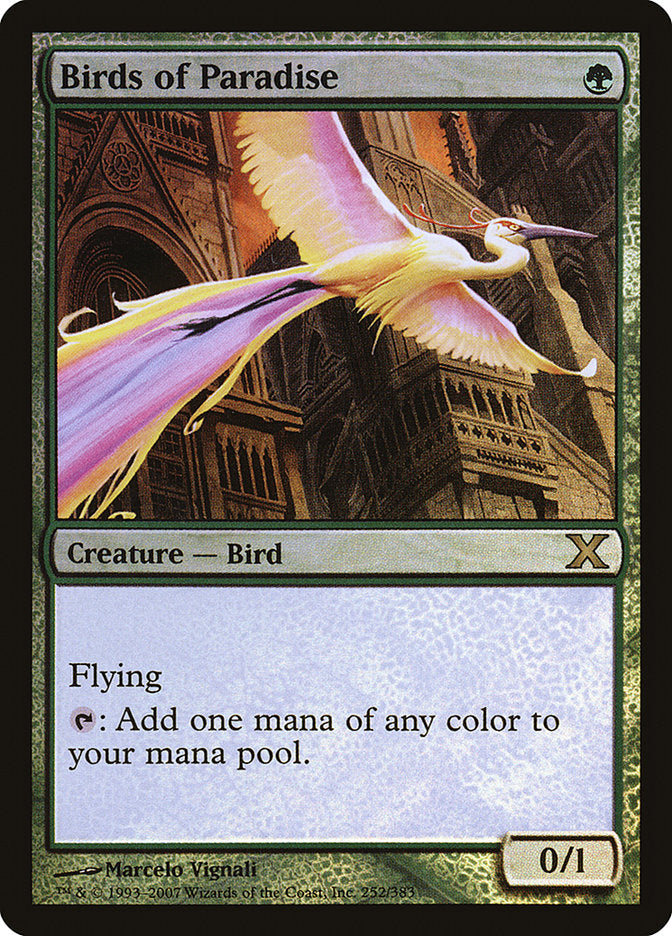 Birds of Paradise (Premium Foil) [Tenth Edition] | Lots Moore NSW