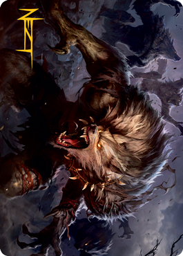 Village Reavers Art Card (Gold-Stamped Signature) [Innistrad: Midnight Hunt Art Series] | Lots Moore NSW