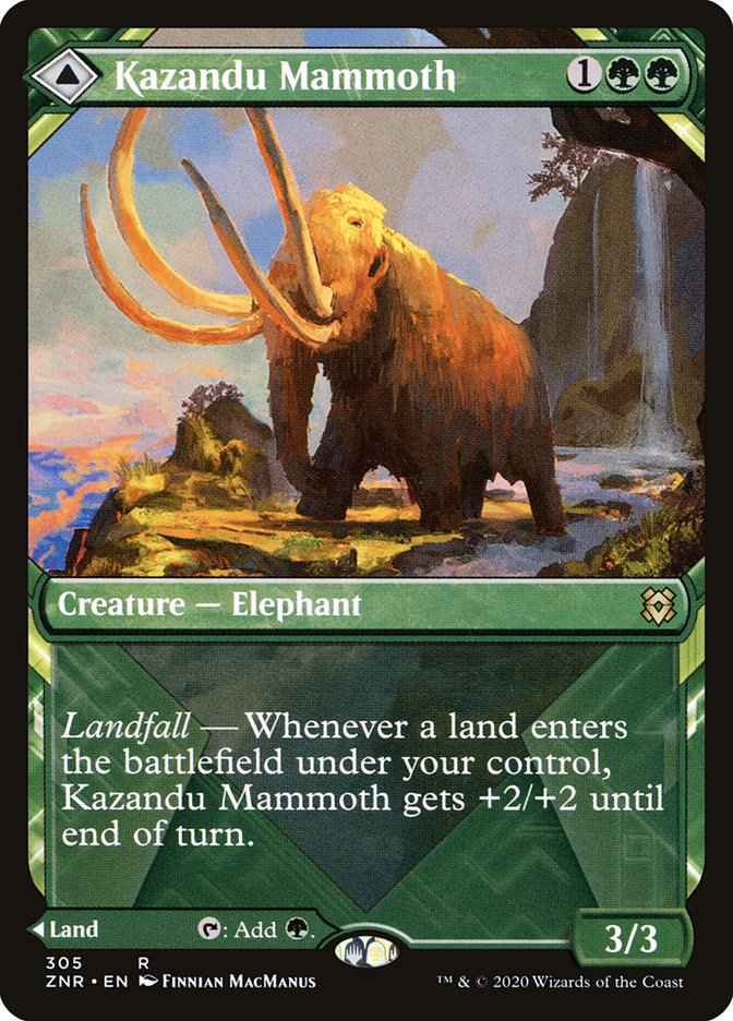 Kazandu Mammoth // Kazandu Valley (Showcase) [Zendikar Rising] | Lots Moore NSW