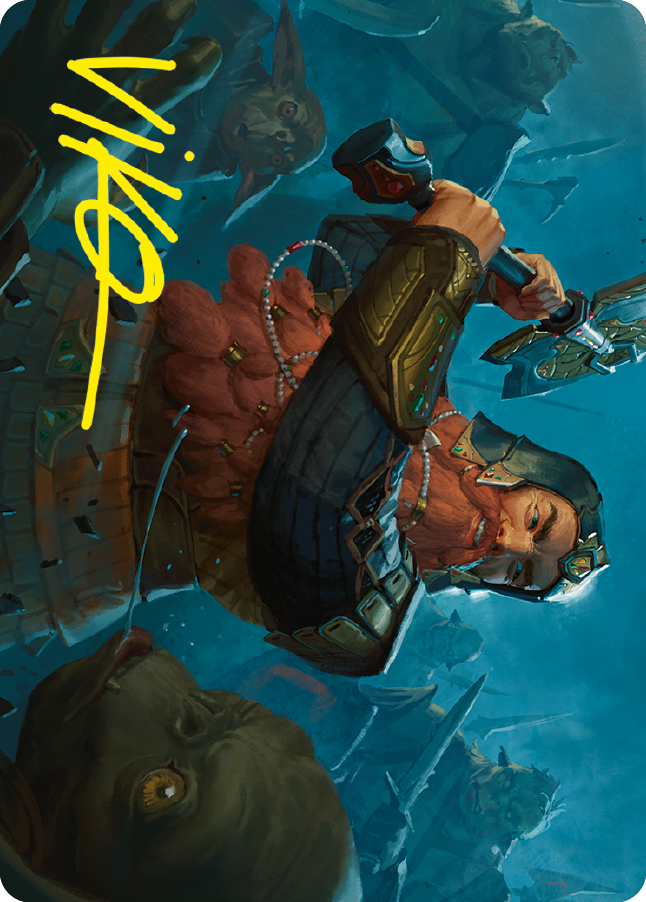 Gimli, Counter of Kills Art Card (10/81) (Gold-Stamped Signature) [The Lord of the Rings: Tales of Middle-earth Art Series] | Lots Moore NSW