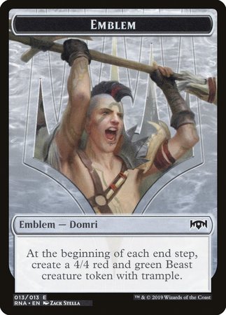 Emblem - Domri, Chaos Bringer [Ravnica Allegiance Tokens] | Lots Moore NSW