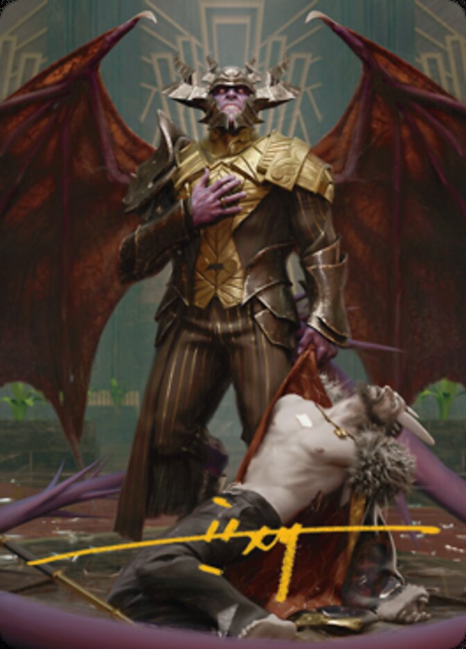 Ob Nixilis, the Adversary 1 Art Card (Gold-Stamped Signature) [Streets of New Capenna Art Series] | Lots Moore NSW