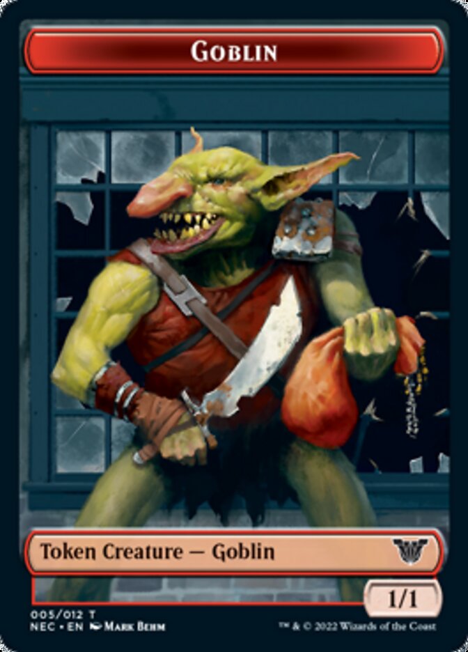 Smoke Blessing // Goblin Double-sided Token [Kamigawa: Neon Dynasty Commander Tokens] | Lots Moore NSW