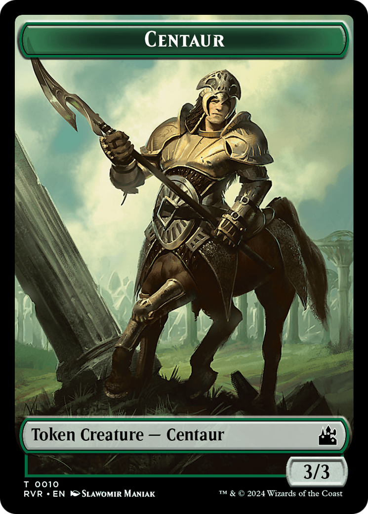 Spirit (0018) // Centaur Double-Sided Token [Ravnica Remastered Tokens] | Lots Moore NSW