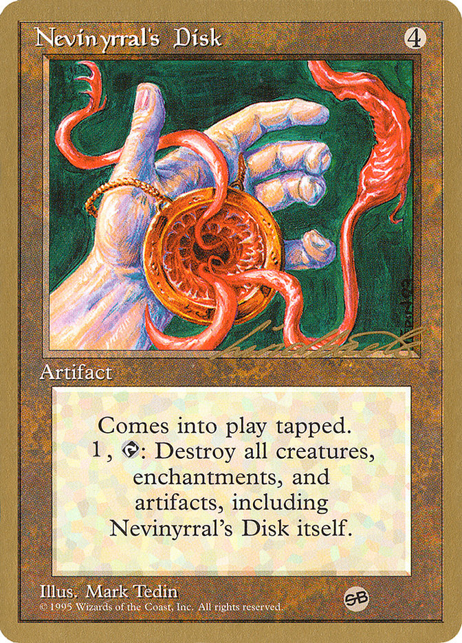 Nevinyrral's Disk (Leon Lindback) (SB) [Pro Tour Collector Set] | Lots Moore NSW