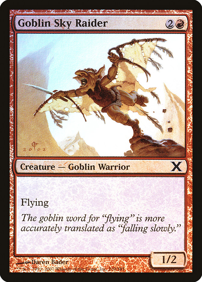 Goblin Sky Raider (Premium Foil) [Tenth Edition] | Lots Moore NSW