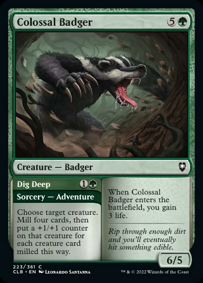 Colossal Badger // Dig Deep [Commander Legends: Battle for Baldur's Gate] | Lots Moore NSW