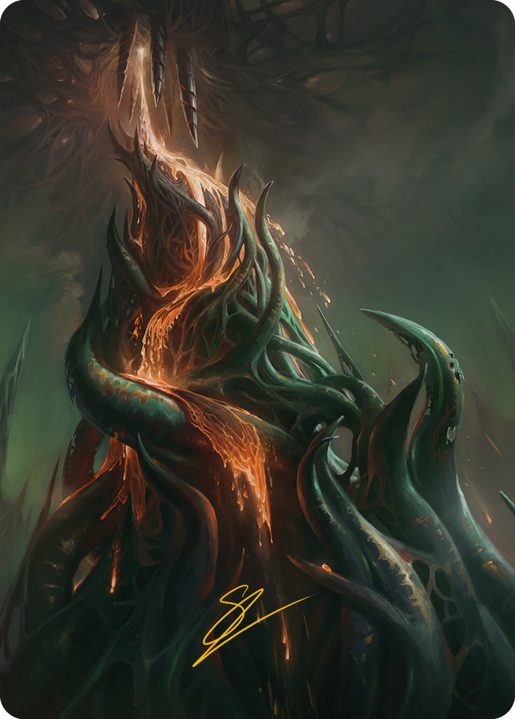 Copperline Gorge Art Card (Gold-Stamped Signature) [Phyrexia: All Will Be One Art Series] | Lots Moore NSW