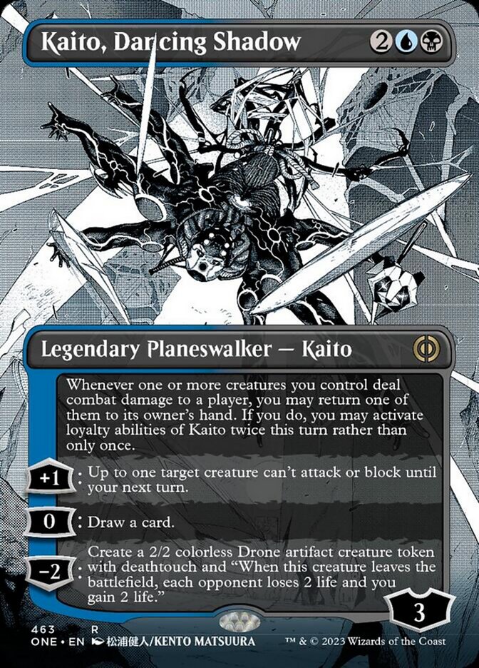 Kaito, Dancing Shadow (Borderless Manga Step-and-Compleat Foil) [Phyrexia: All Will Be One] | Lots Moore NSW