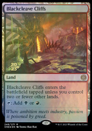 Blackcleave Cliffs [Phyrexia: All Will Be One Prerelease Promos] | Lots Moore NSW