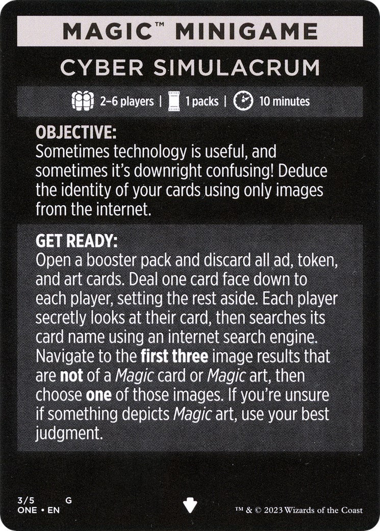 Cyber Simulacrum (Magic Minigame) [Phyrexia: All Will Be One Minigame] | Lots Moore NSW