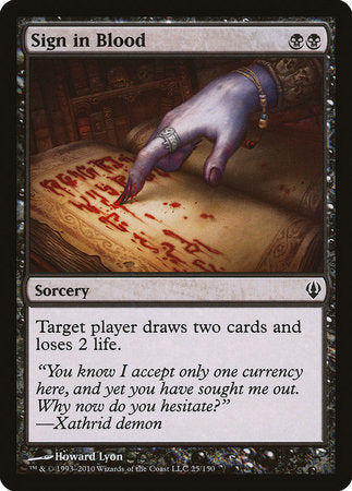 Sign in Blood [Archenemy] | Lots Moore NSW