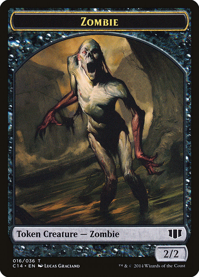 Ob Nixilis of the Black Oath Emblem // Zombie (016/036) Double-sided Token [Commander 2014 Tokens] | Lots Moore NSW
