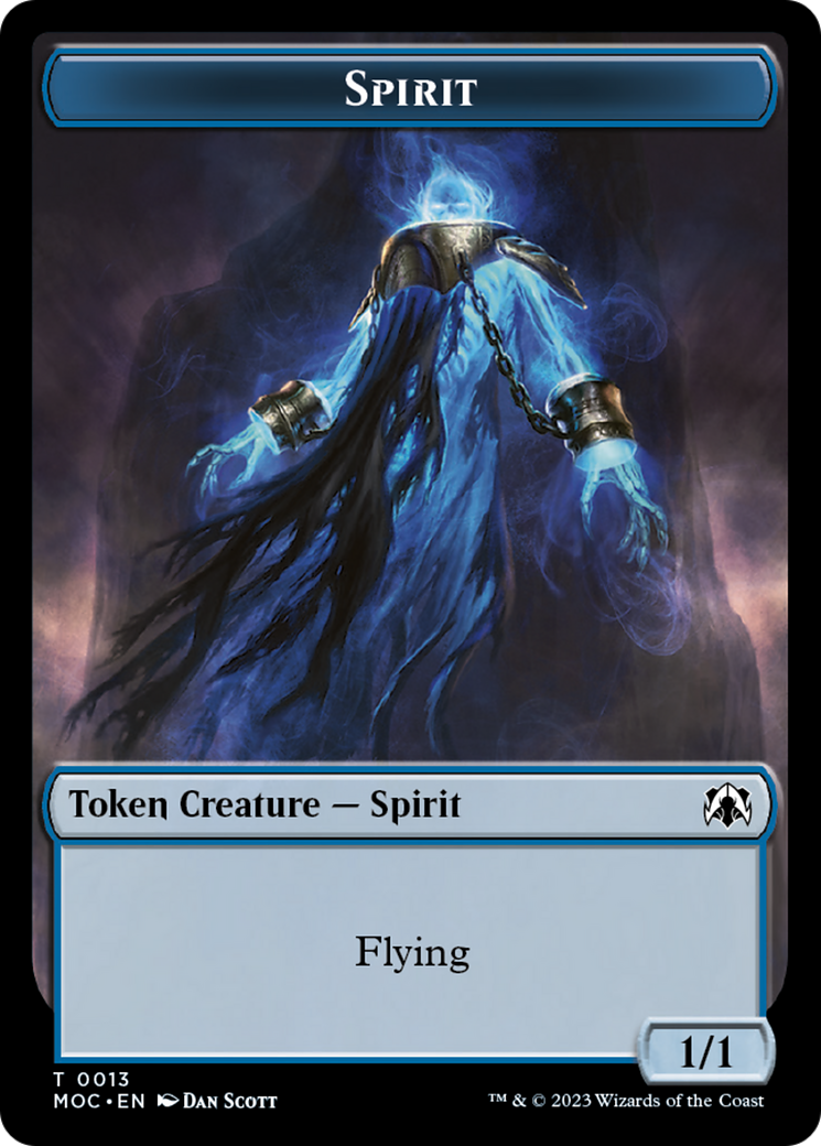 Spirit (9) // Spirit (13) Double-Sided Token [March of the Machine Commander Tokens] | Lots Moore NSW