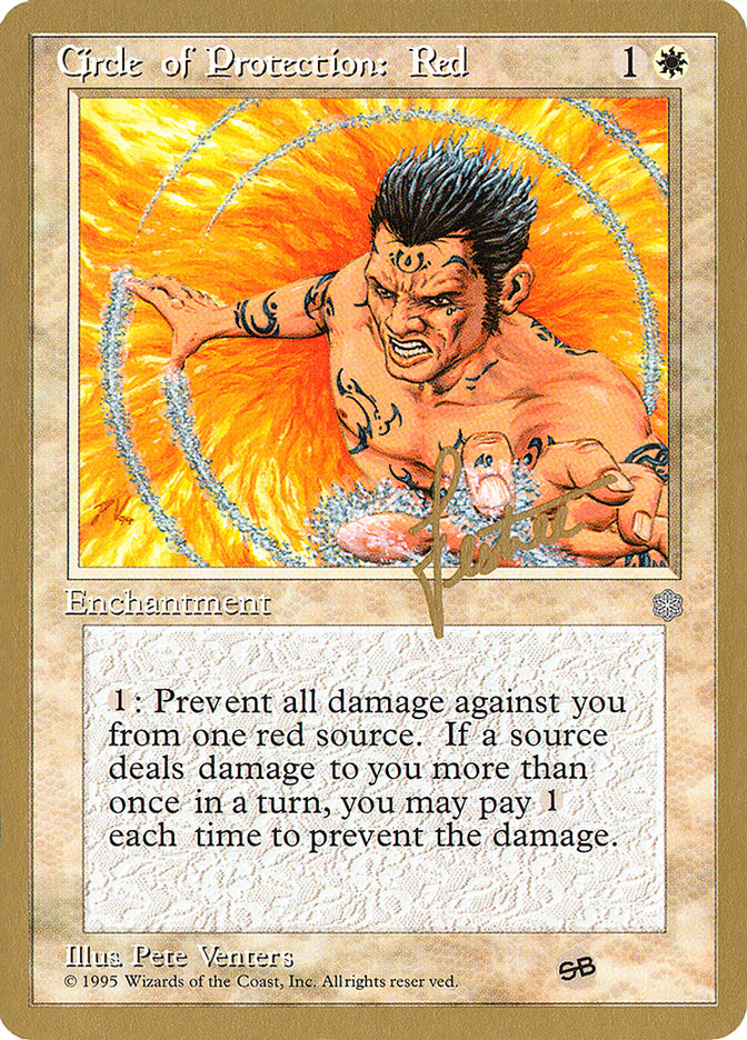 Circle of Protection: Red (Bertrand Lestree) (SB) (ICE) [Pro Tour Collector Set] | Lots Moore NSW