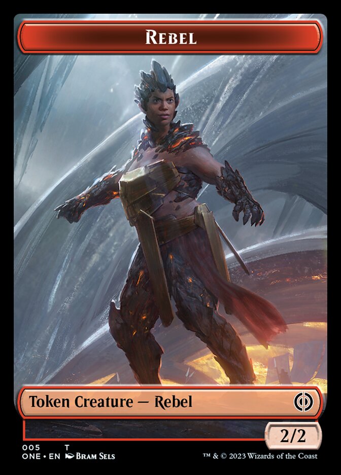 Rebel // Phyrexian Germ Double-Sided Token [Phyrexia: All Will Be One Commander Tokens] | Lots Moore NSW