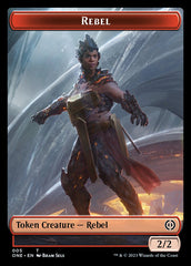 Rebel // Phyrexian Germ Double-Sided Token [Phyrexia: All Will Be One Commander Tokens] | Lots Moore NSW