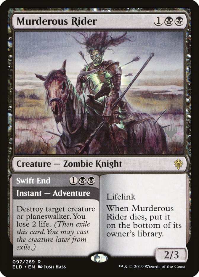 Murderous Rider // Swift End (Promo Pack) [Throne of Eldraine Promos] | Lots Moore NSW