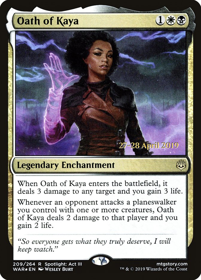 Oath of Kaya  [War of the Spark Prerelease Promos] | Lots Moore NSW