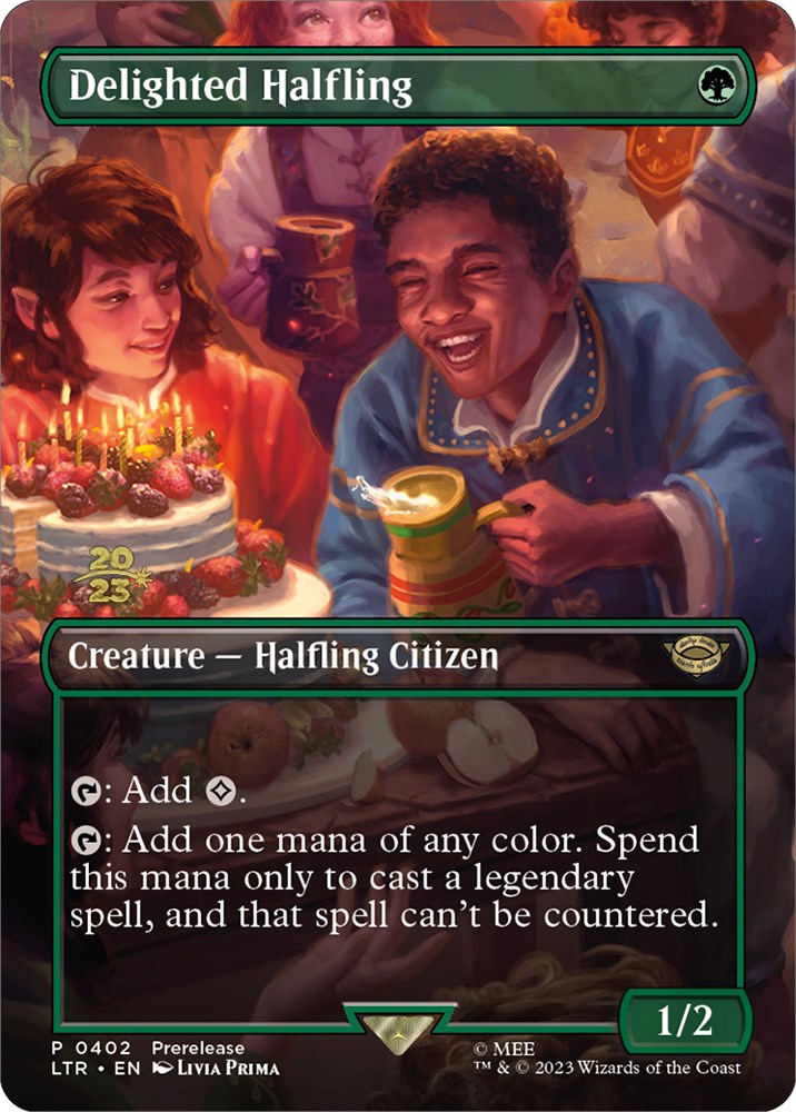 Delighted Halfling (402) [The Lord of the Rings: Tales of Middle-Earth Prerelease Promos] | Lots Moore NSW