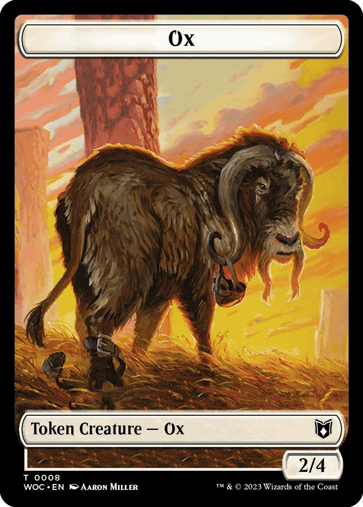 Ox // Human Soldier Double-Sided Token [Wilds of Eldraine Commander Tokens] | Lots Moore NSW