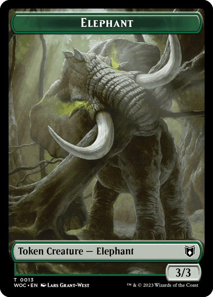 Elephant // Saproling Double-Sided Token [Wilds of Eldraine Commander Tokens] | Lots Moore NSW